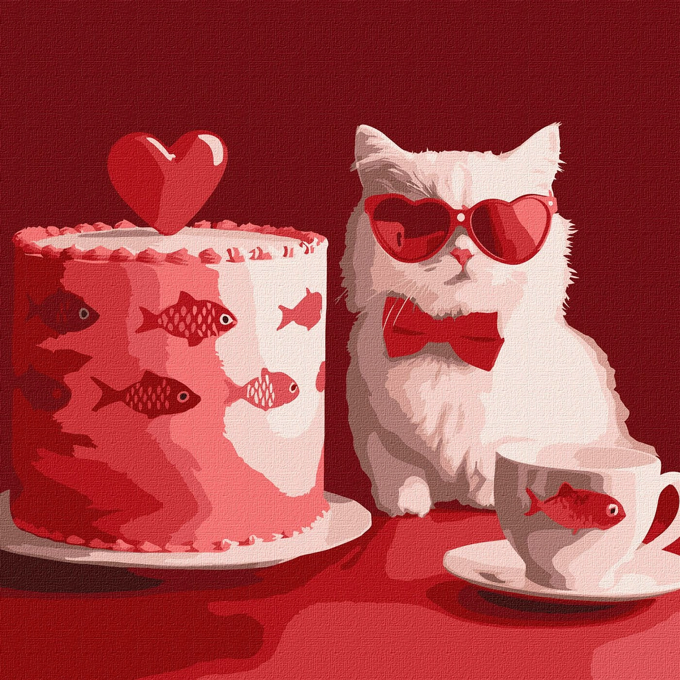 Картини за номерами Ідейка Кіт з тортом 30х30см 6722 — фото 2