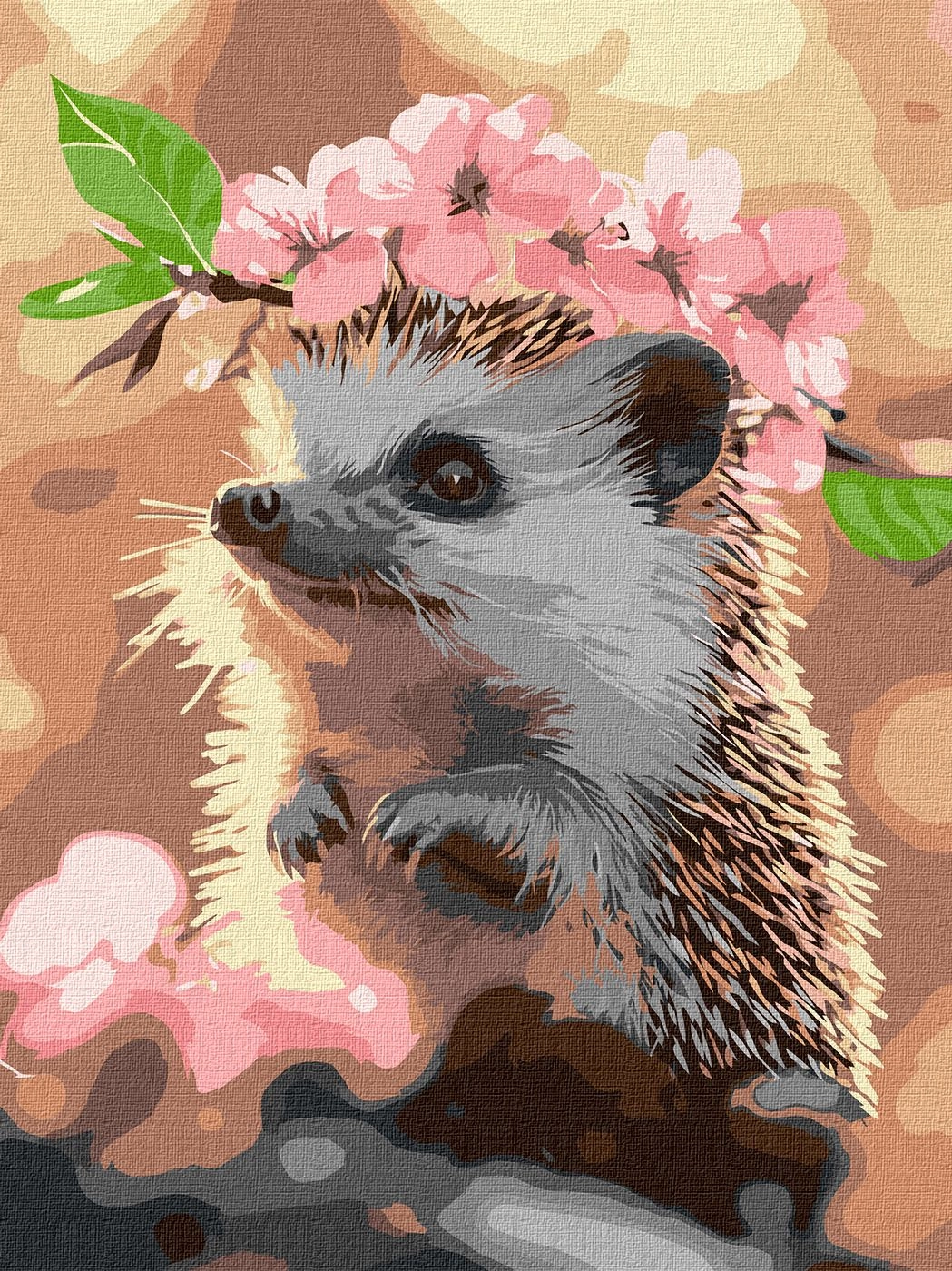 Картини за номерами Ідейка Їжачок у вишневому цвітінні 30х40см 6756 — фото 2