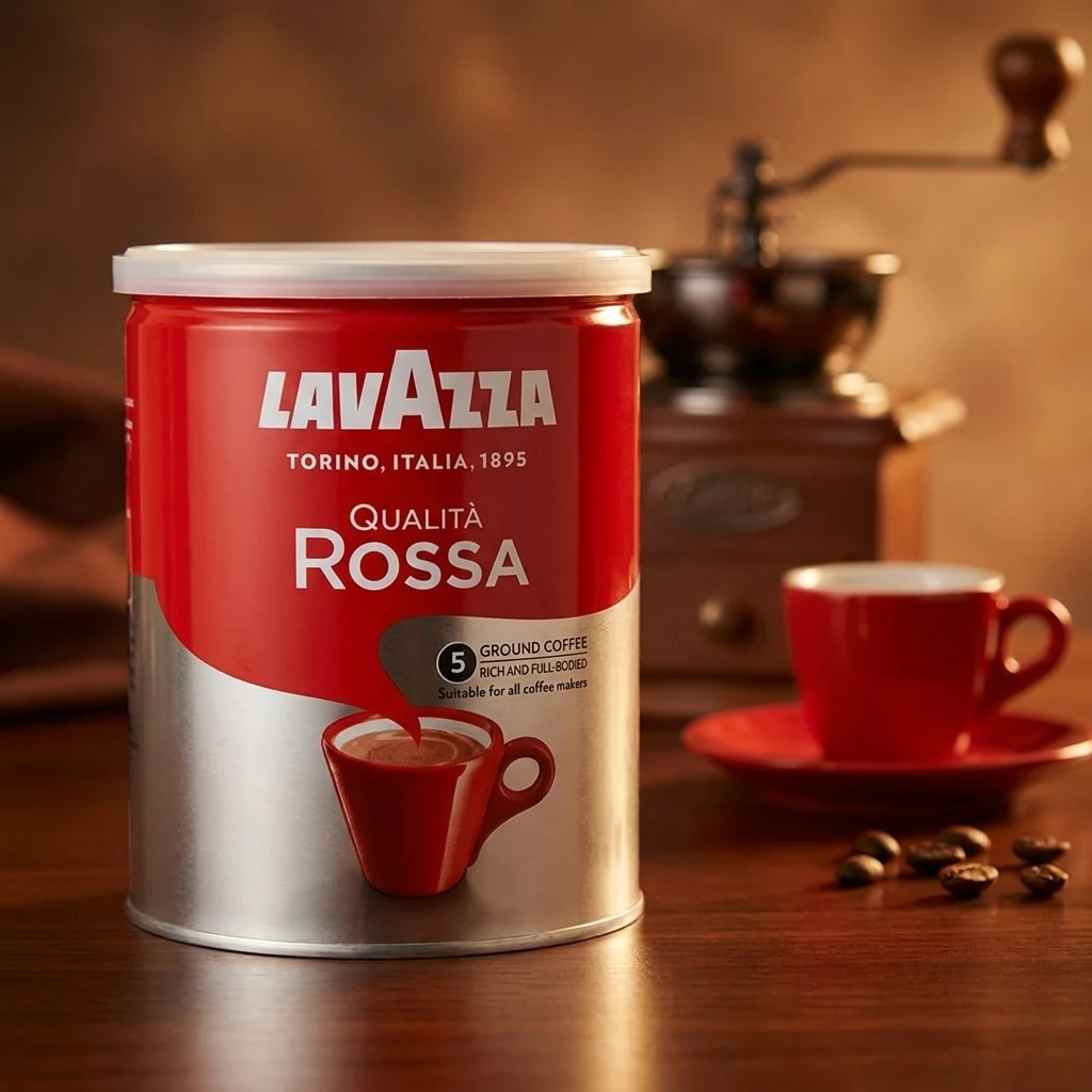 Кава мелена Lavazza Qualita Rossa залізна банка 250г — Продукти та напої