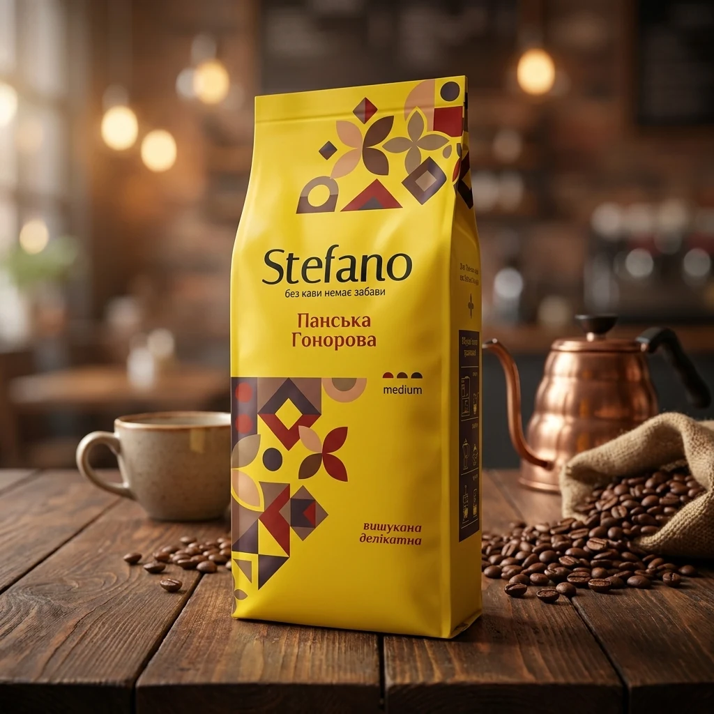 Кава в зернах Stefano Панська гонорова 900г — Продукти та напої