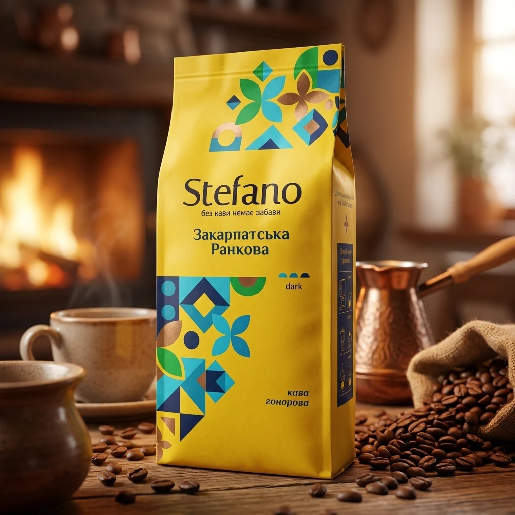 Кава в зернах Stefano Закарпатська ранкова 900г 02066 — Продукти та напої