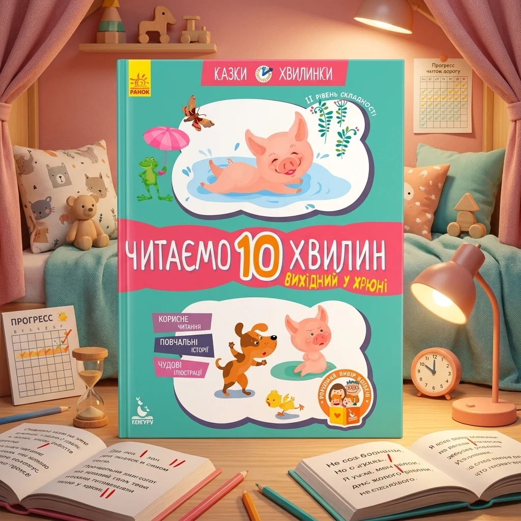 Казки-хвилинки. 2 рівень. Читаємо 10 хвилин. Вихідний у хрюні