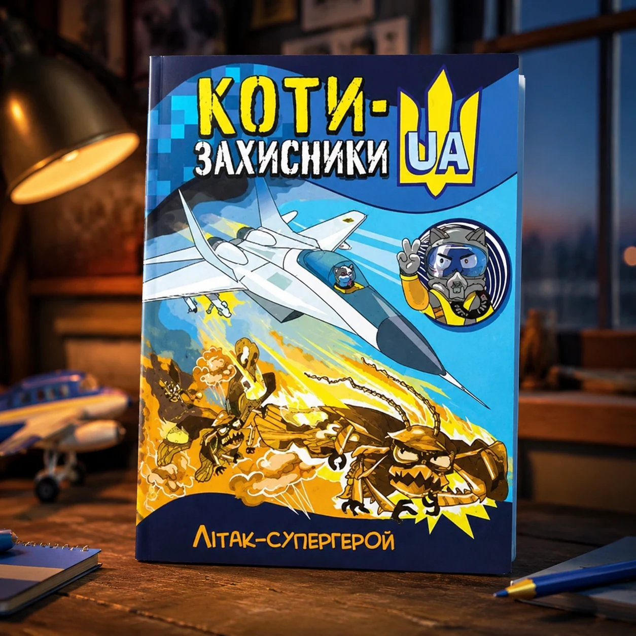 Кенгуру коти-захисники UA Літак-супергерой — Розмальовки та аплікації