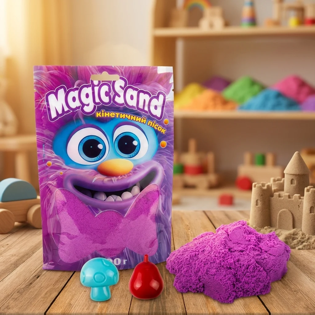 Кінетичний пісок Magic sand в пакеті 39401-4 фіолетовий 200 г — 