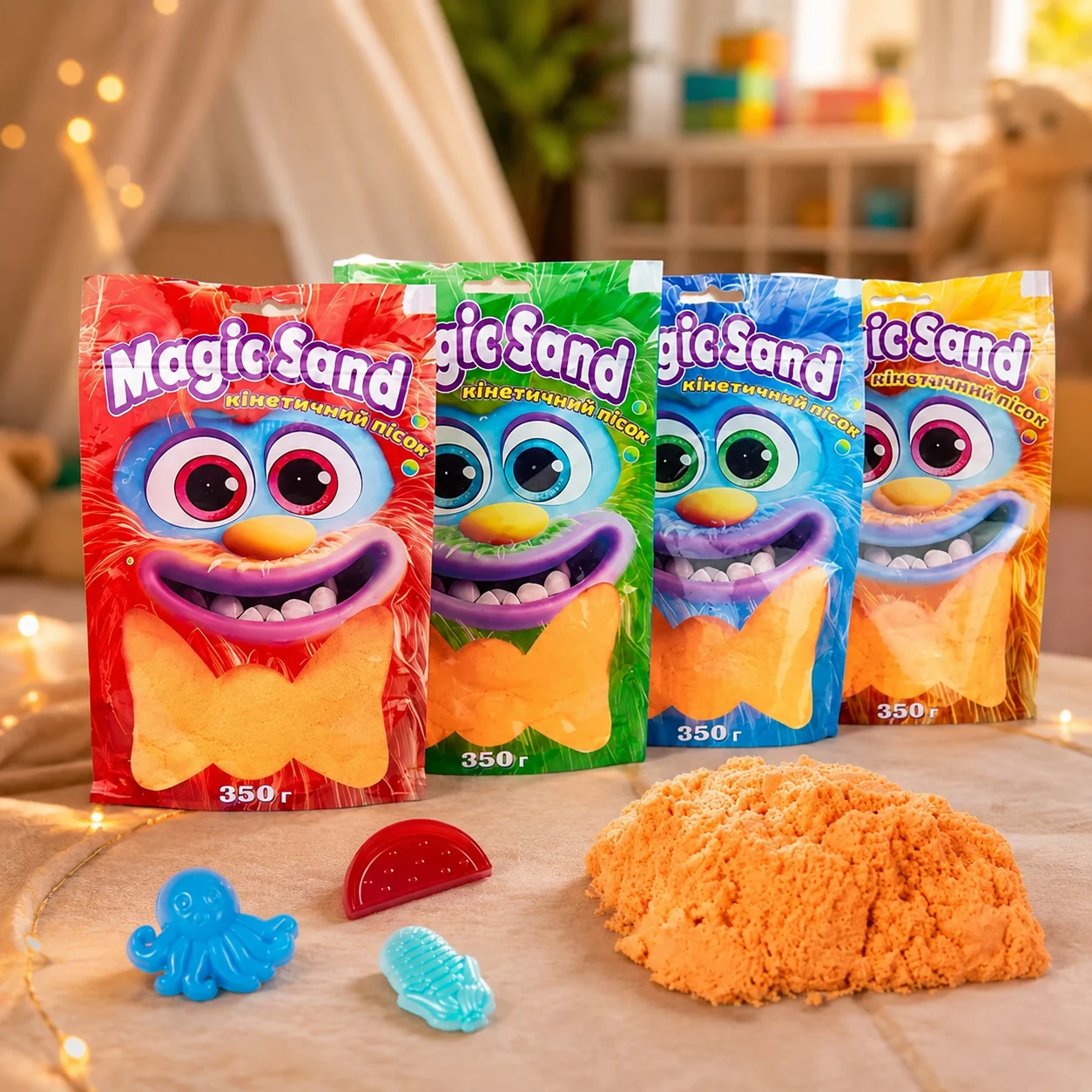 Кінетичний пісок Magic sand в пакеті 39402-7 помаранчевий 350 г — 