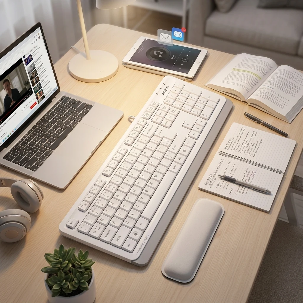 Клавіатура "A4 TECH" FKS10 White/Grey
