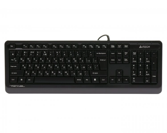 Клавіатура A4Tech Fstyler FKS10 (Grey), USB, колір чорний+ сірий — фото 2