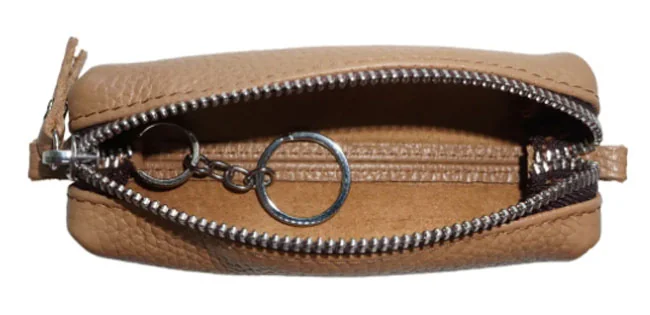Ключниця шкіра 13*3 см на блискавці, колір капучіно, Grande Pelle — фото 2