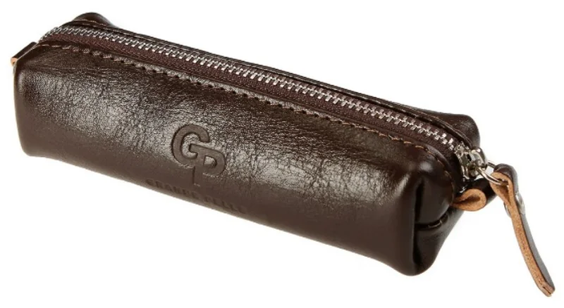 Ключниця шкіра 13*3 см на блискавці, коричневого кольору, Grande Pelle