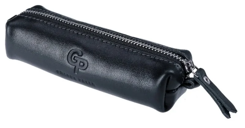 Ключниця шкіра 13*3 см на блискавці, синього кольору, Grande Pelle