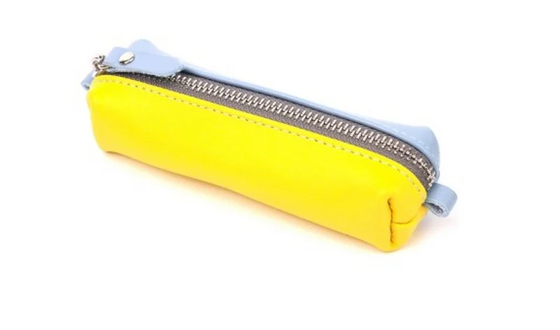 Ключниця шкіра 13*3 см на блискавці, жовто-блакитна, Grande Pelle