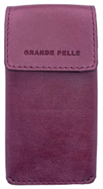 Ключниця шкіра 13*6,5 см на кнопці, бордового кольору, Grande Pelle