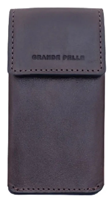 Ключниця шкіра 13*6,5 см на кнопці, коричневого кольору, Grande Pelle