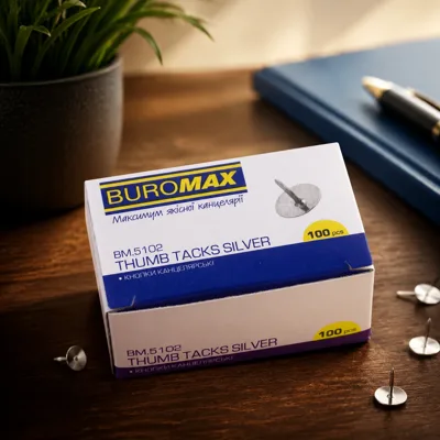 Кнопки 100шт. ВМ.5102 Buromax нікель