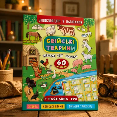 Книга Енциклопедія з наліпками Свійські тварини УЛА