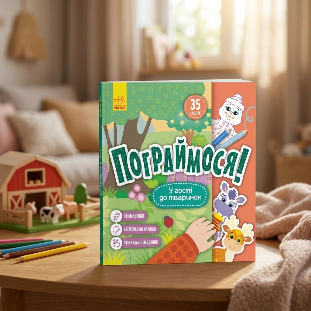Книга Пограймося У гості до тваринок КЕНГУРУ — Розмальовки та аплікації