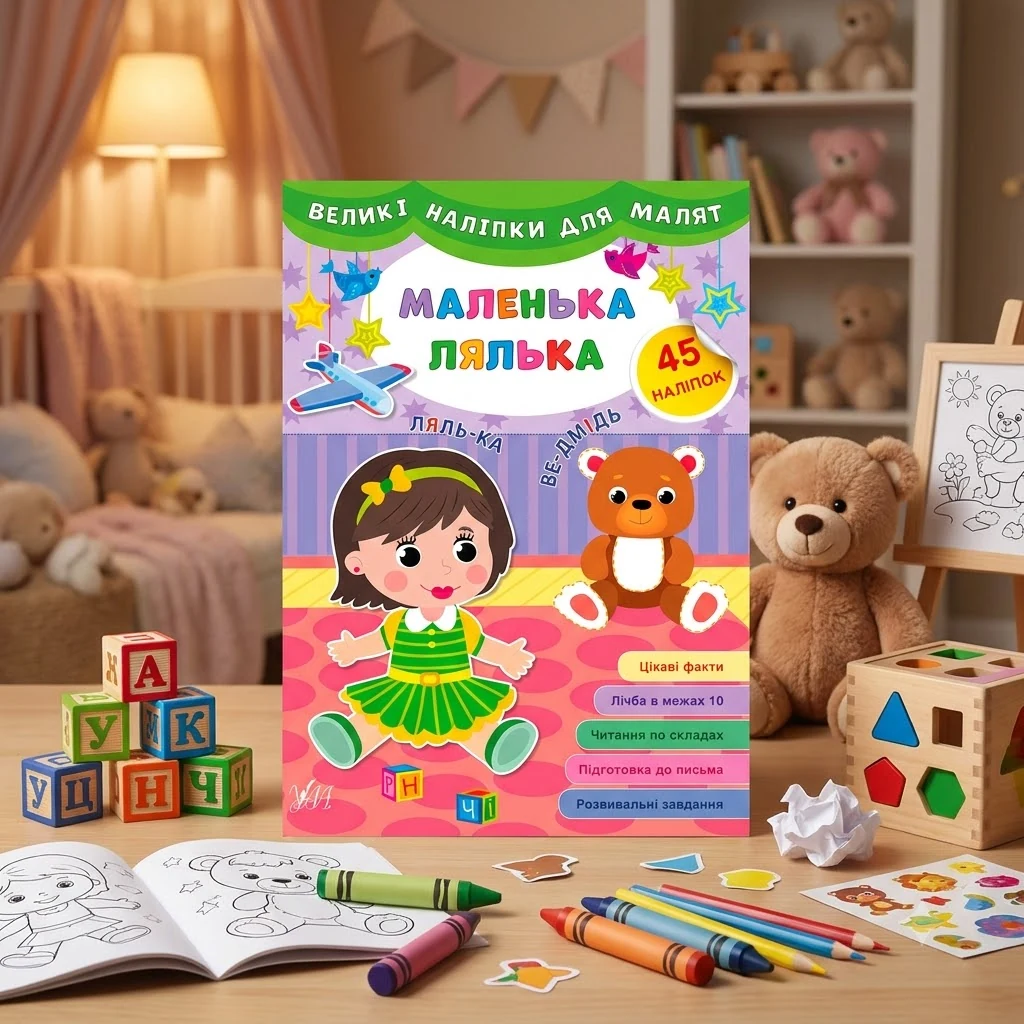 Книга Великі наліпки для малят Маленька лялька УЛА 21476