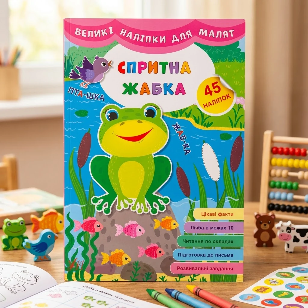 Книга Великі наліпки для малят Спритна жабка УЛА 21473