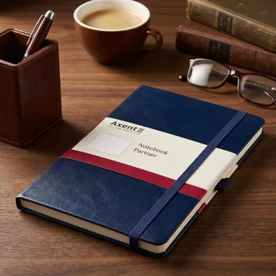 Книга записна Axcent Partner 125х195 96 аркушів клітинка синя 8201-02-A