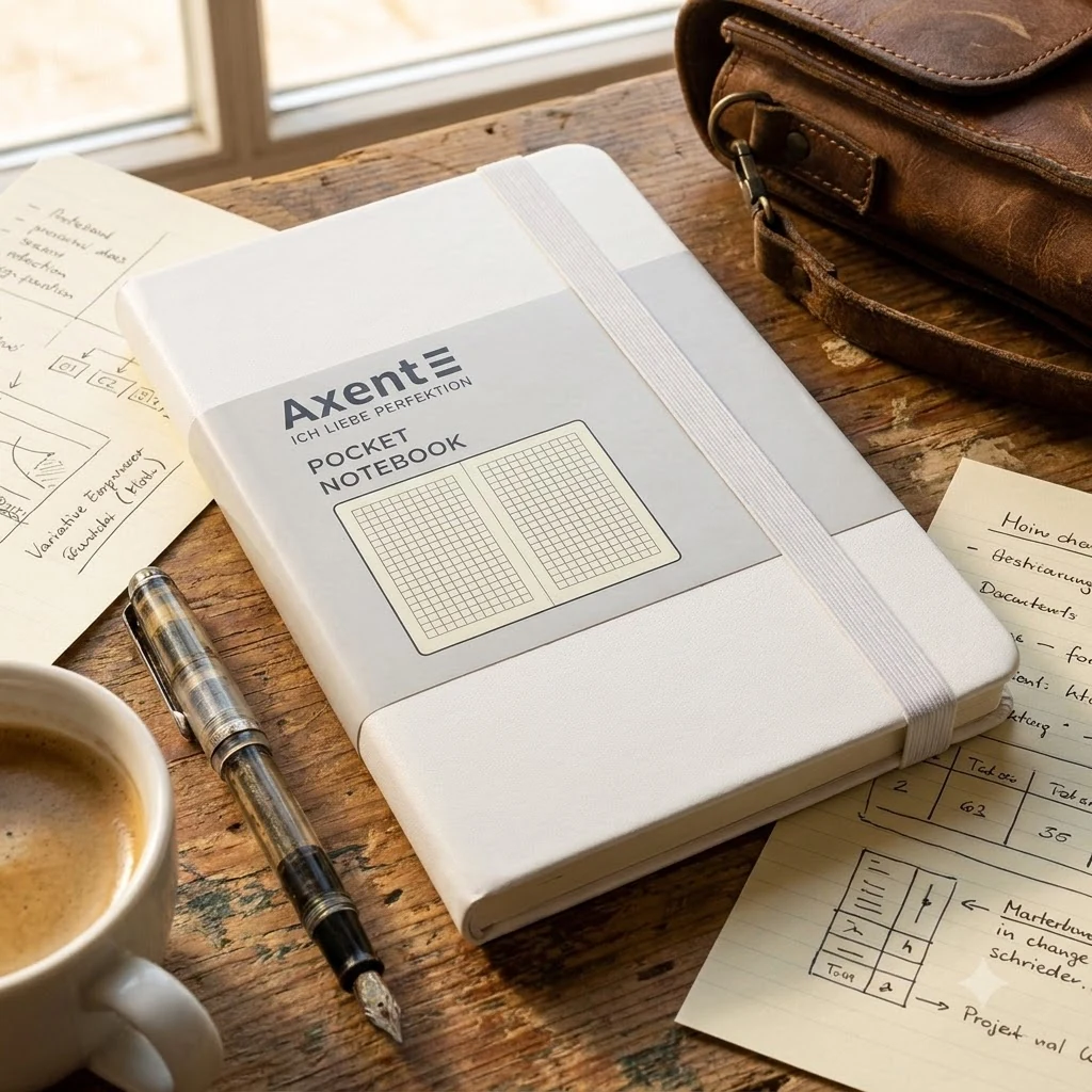 Книга записна Axcent Partner 95х140 96 аркушів клітинка біла 8301-21-A