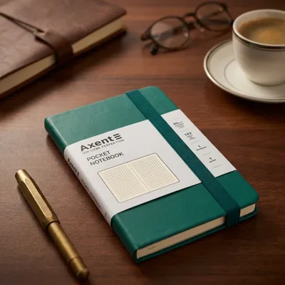 Книга записна Axcent Partner 95х140 96 аркушів клітинка малахітова 8301-31-A
