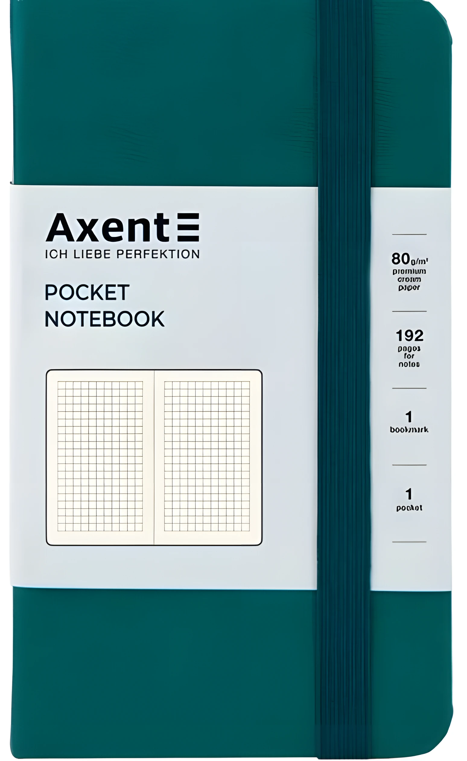 Книга записна Axcent Partner 95х140 96 аркушів клітинка малахітова 8301-31-A