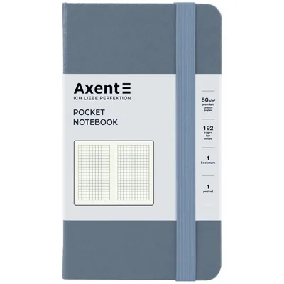 Книга записна Axcent Partner 95х140 96 аркушів клітинка сіра 8301-62-A