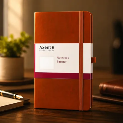 Книга записна Axcent Partner Lux 125х195 96 аркушів клітинка коричневий 8202-19-A