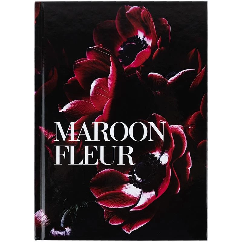 Книга записна тверда обкладинка А5 Axent 96 аркушів клітинка Maroon fleur 8459-1-A