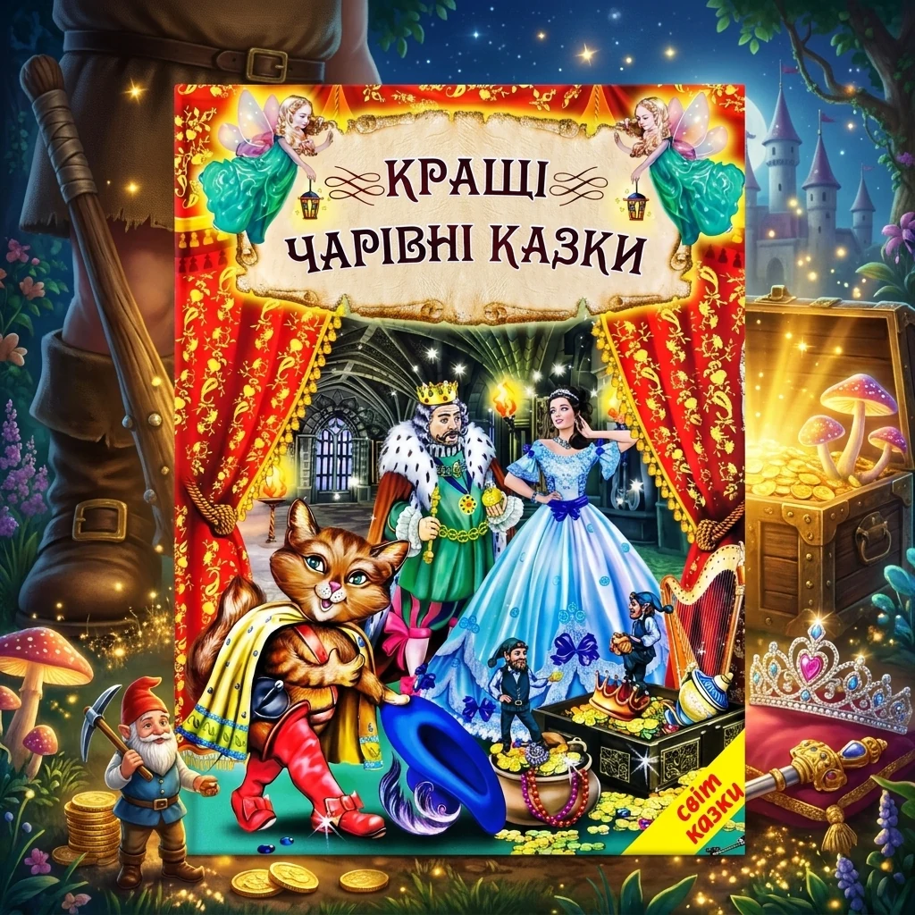 Книга дитяча 215х290мм. Світ казки. Кращі чарівні казки