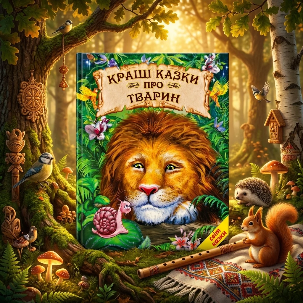 Книга дитяча 215х290мм. Світ казки. Кращі казки про тварин