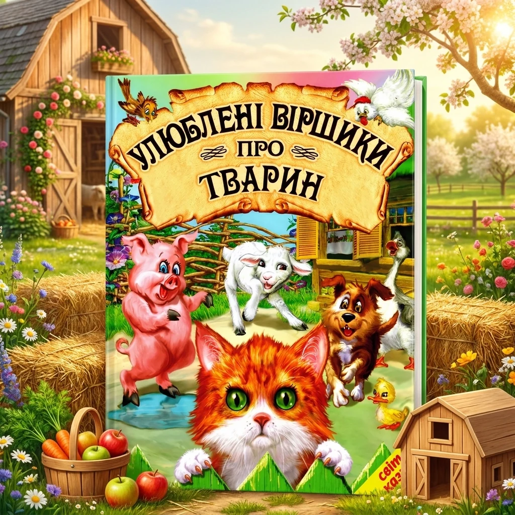 Книга дитяча 215х290мм. Світ казки. Улюблені віршики про тварин