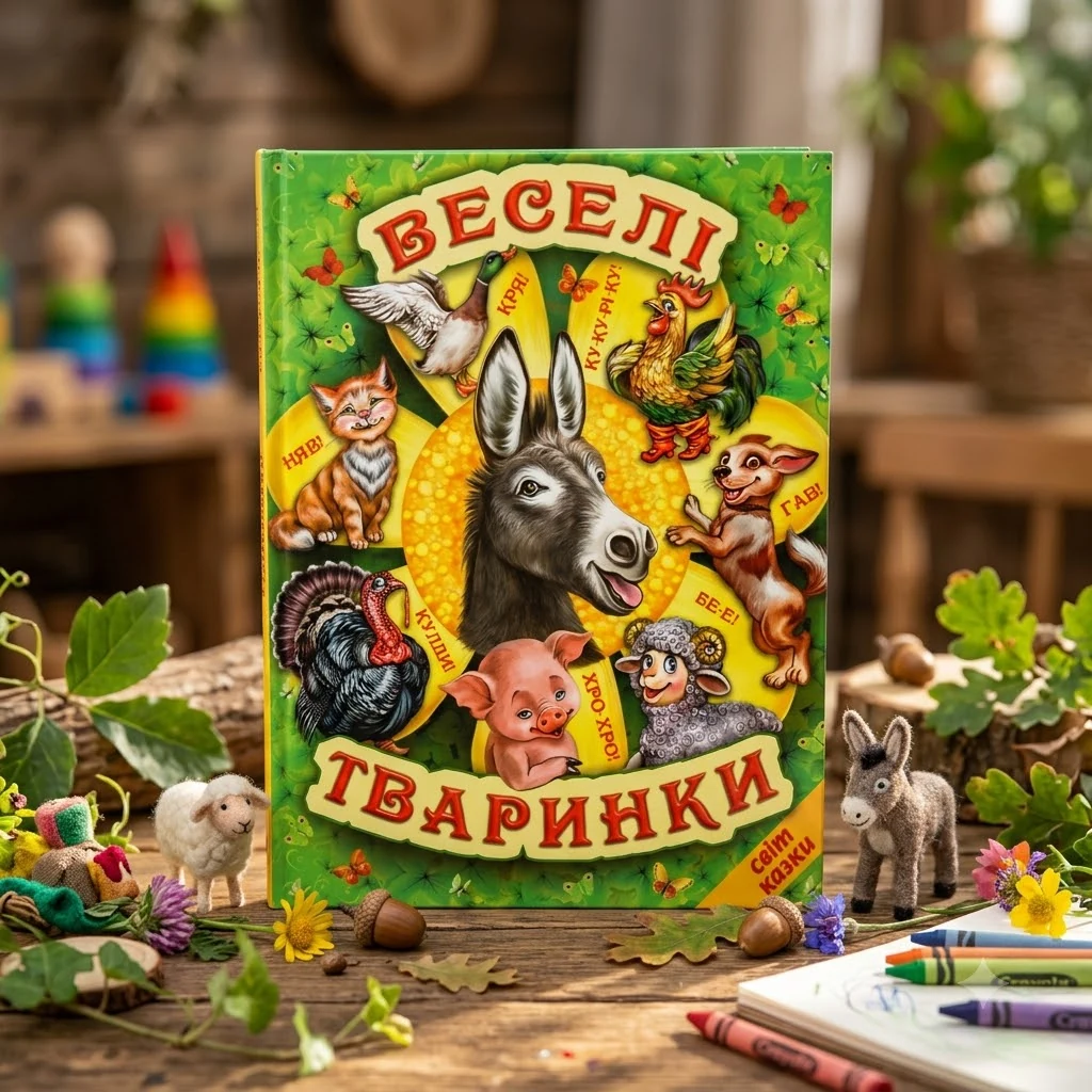 Книга дитяча 215х290мм. Світ казки. Веселі тваринки