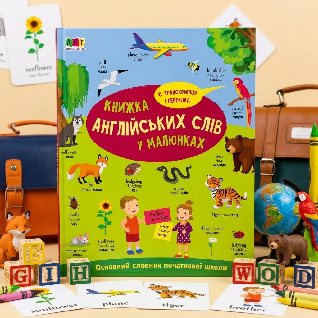 Книга English for kids Книжка англійських слів у малюнках АРТ20902У