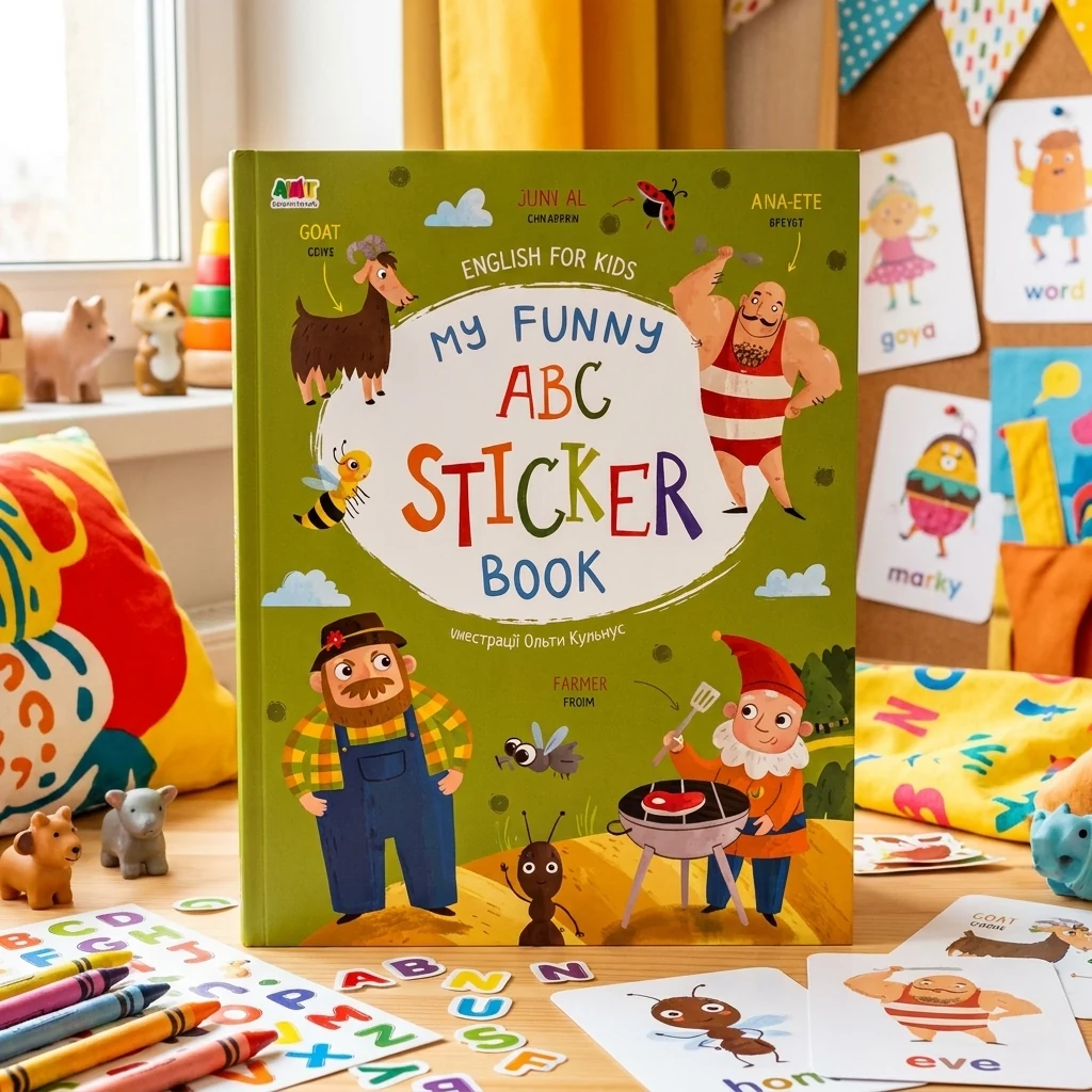 Книга English for kids/My Funny ABC Sticker Book Видаництво Ранок АРТ20904У