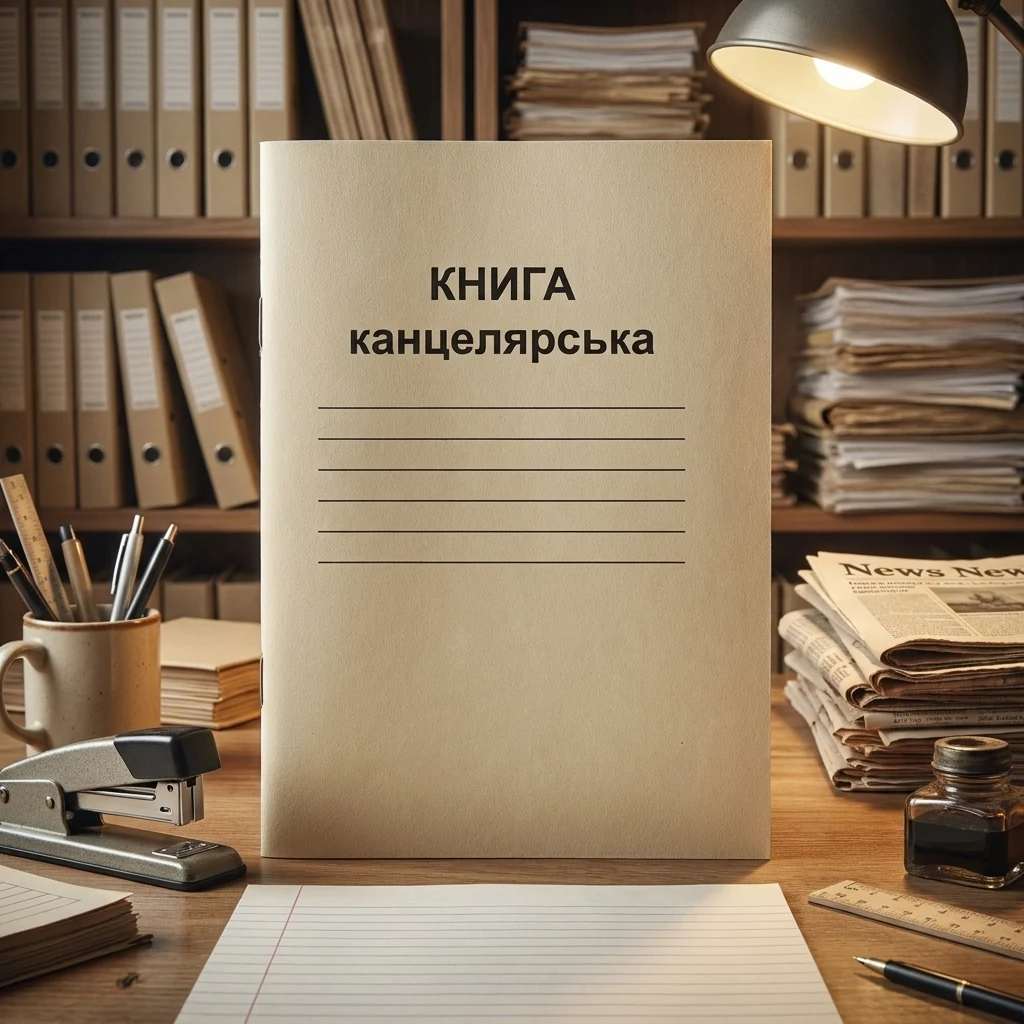 Книга канцелярська А4 96 аркушів, на скобі, газетний блок, лінія