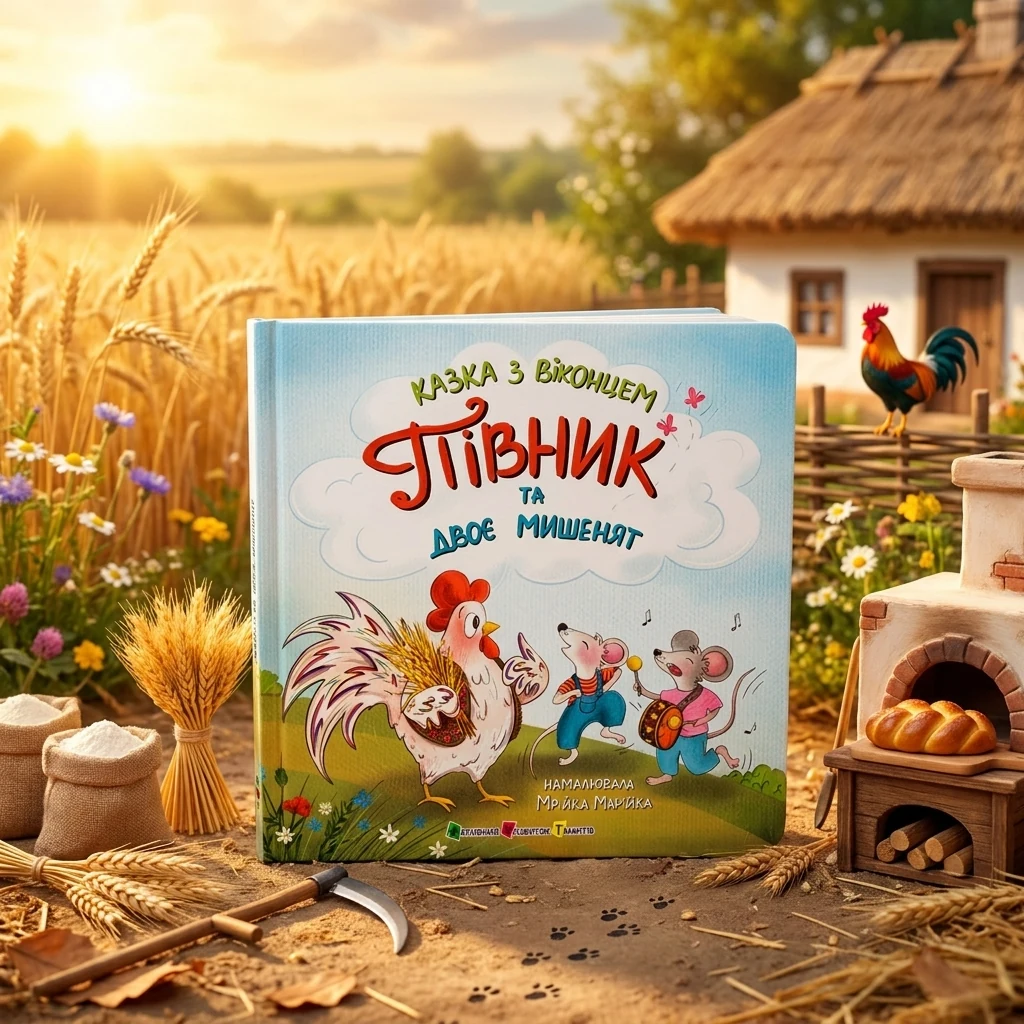 Книга Казка з віконцем Півник та двоє мишенят