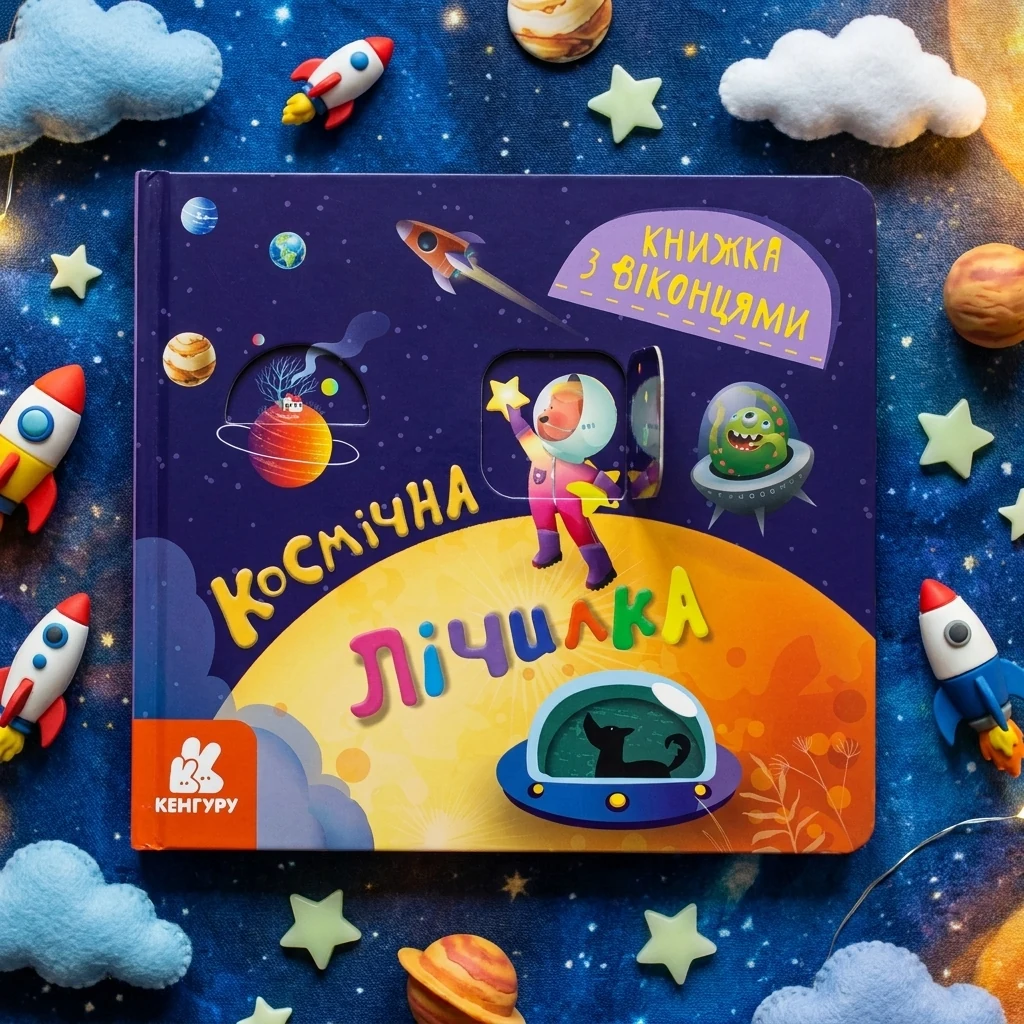 Книга Книга КЕНГУРУ Книжка з віконцями. Космічна лічилка КН993012У
