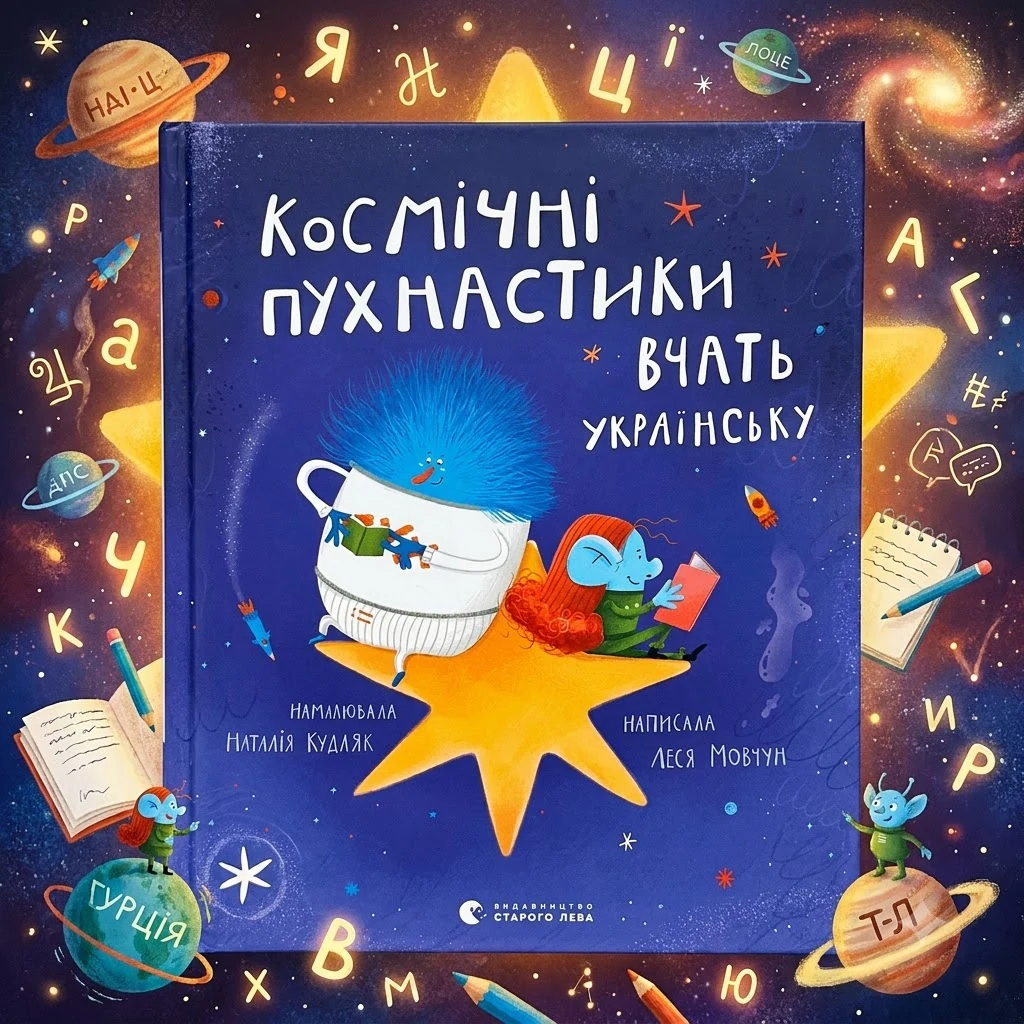 Книга Космічні пухнастики вчать українську 194330