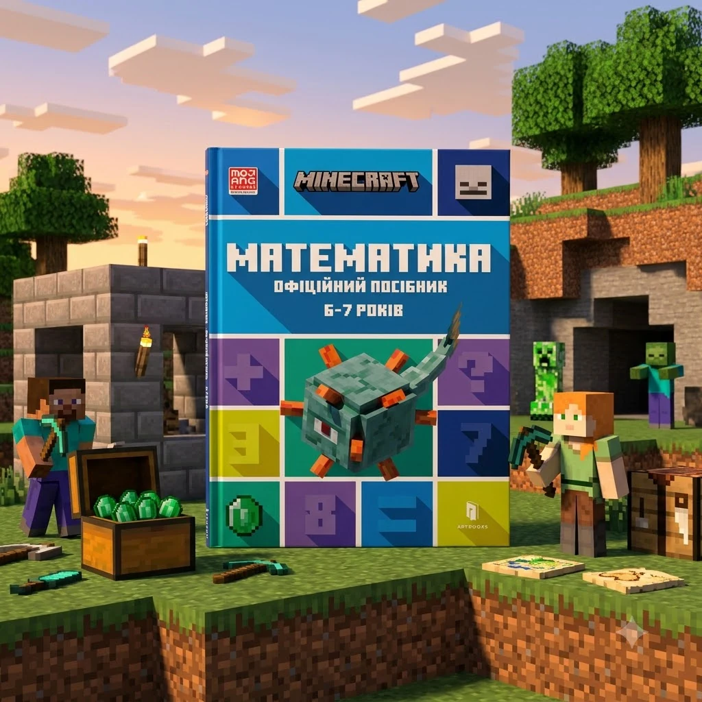 Книга MINECRAFT Математика Офіційний посібник 6-7 років