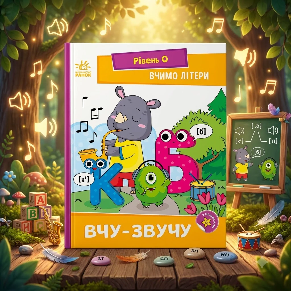 Книга Вчимо літери. Вчу-звучу (з наліпками).