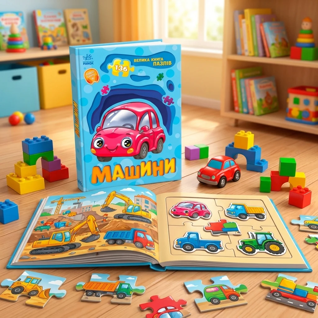 Книга Велика книга пазлів: Машини А157018У