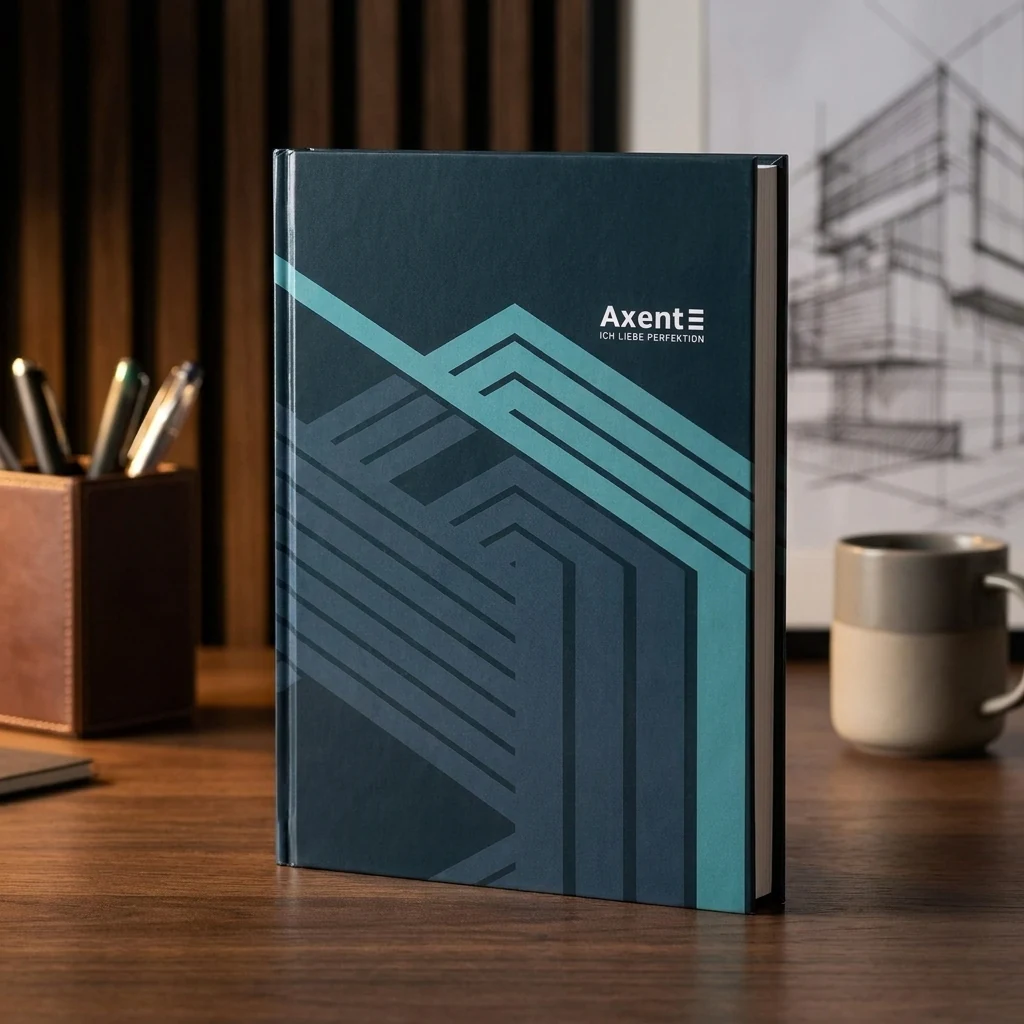 Книга записна А4 Axent 96 аркушів клітинка Lines сіра 8422-580-A