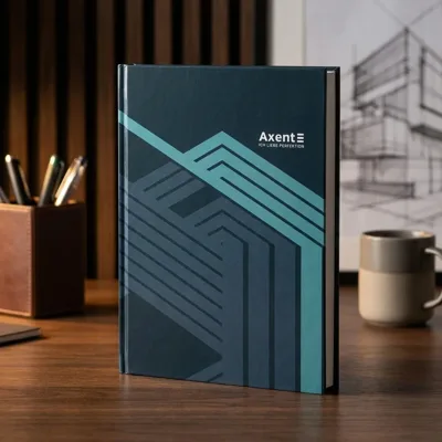 Книга записна А4 Axent 96 аркушів клітинка Lines сіра 8422-580-A