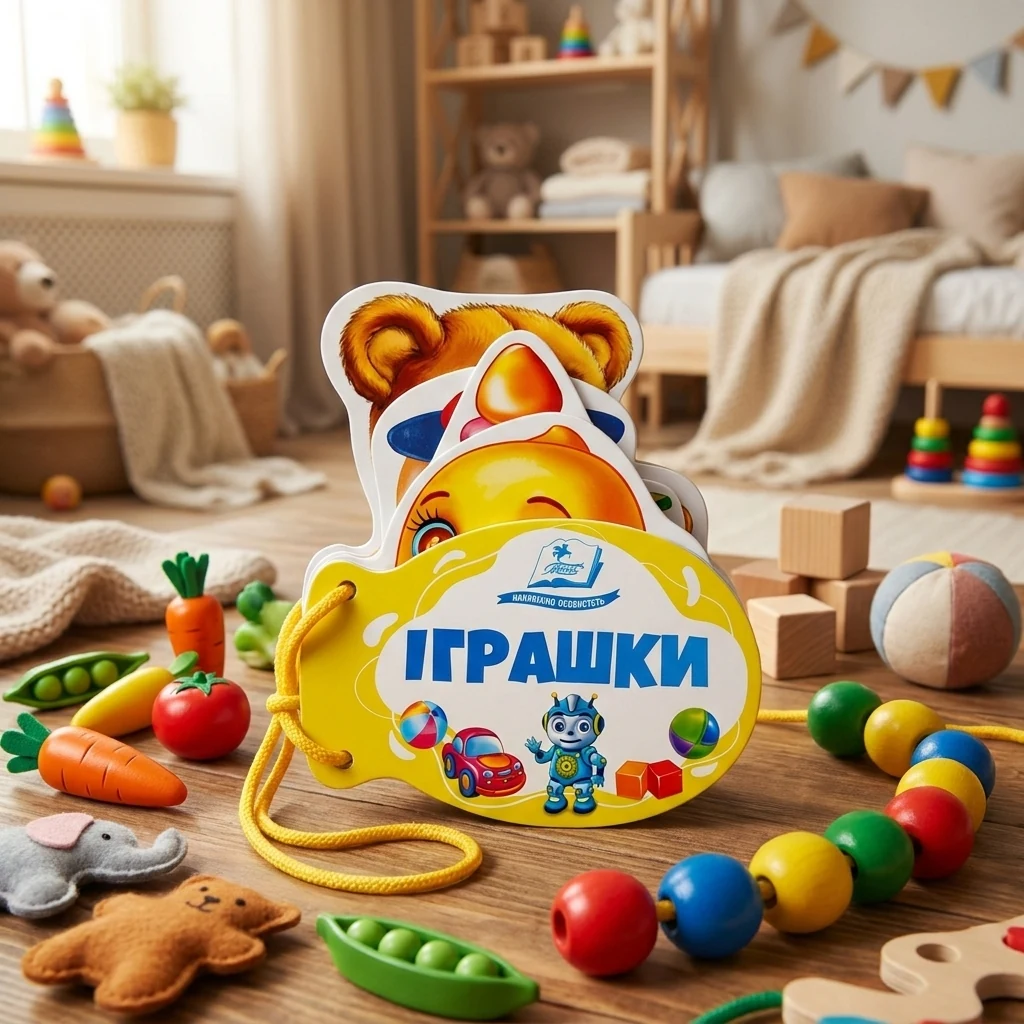 Книжка - картонка зі шнурком 120х150мм. Видавництво Пегас. Іграшки