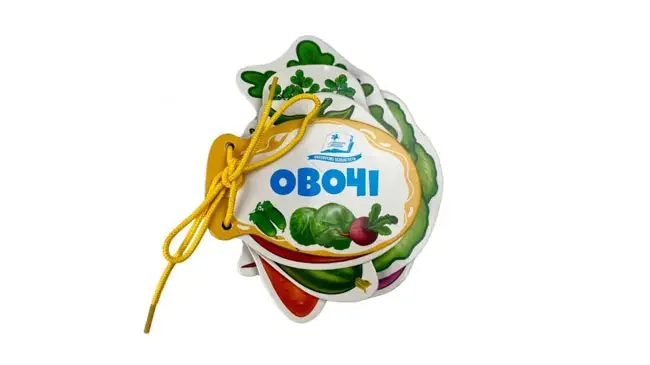 Книжка - картонка зі шнурком 120х150мм.Видавництво Пегас. Овочі