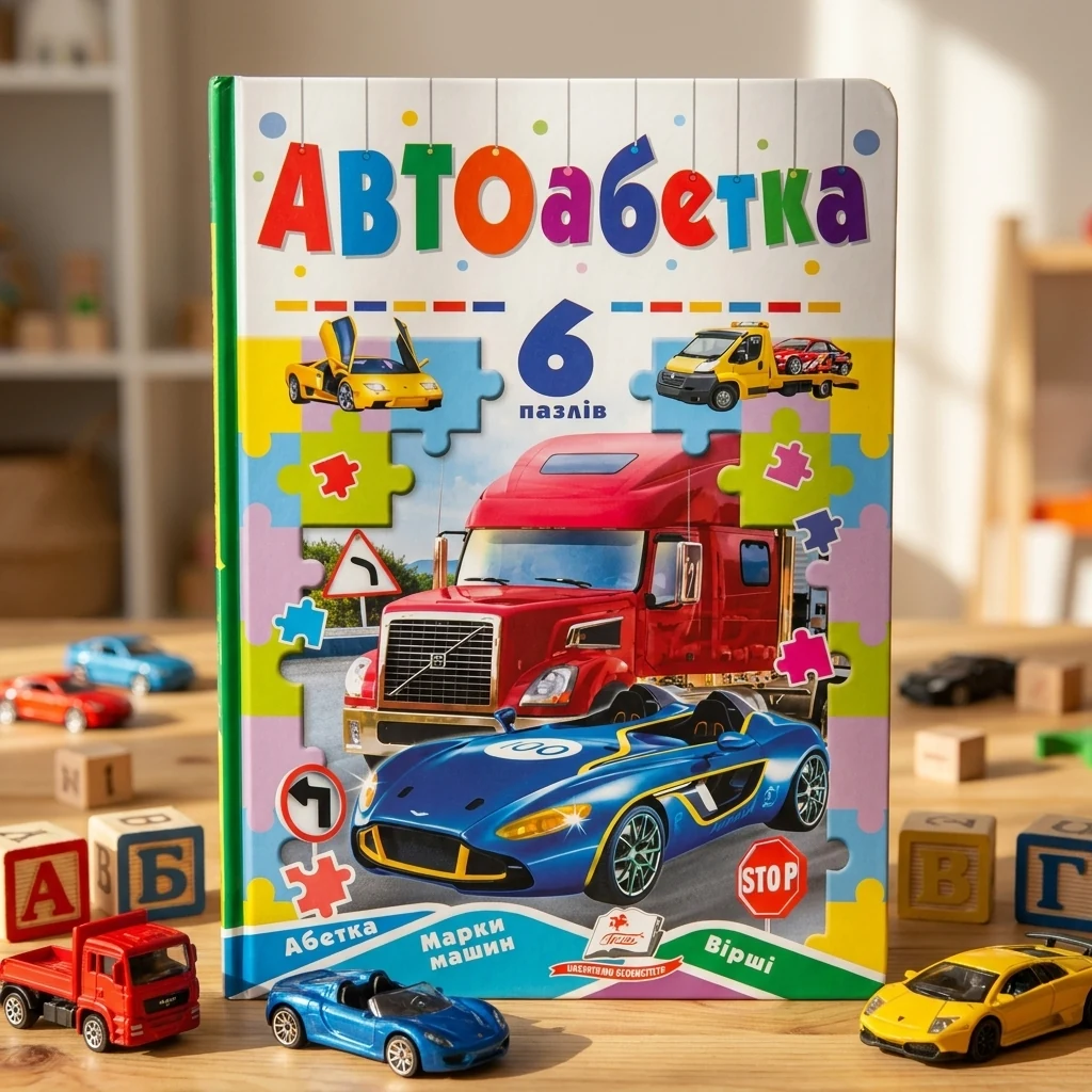 Книжка-пазл.Авто абетка. Пегас