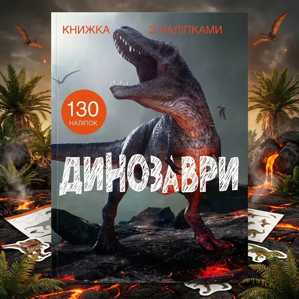 Книжка з наліпками. Динозаври