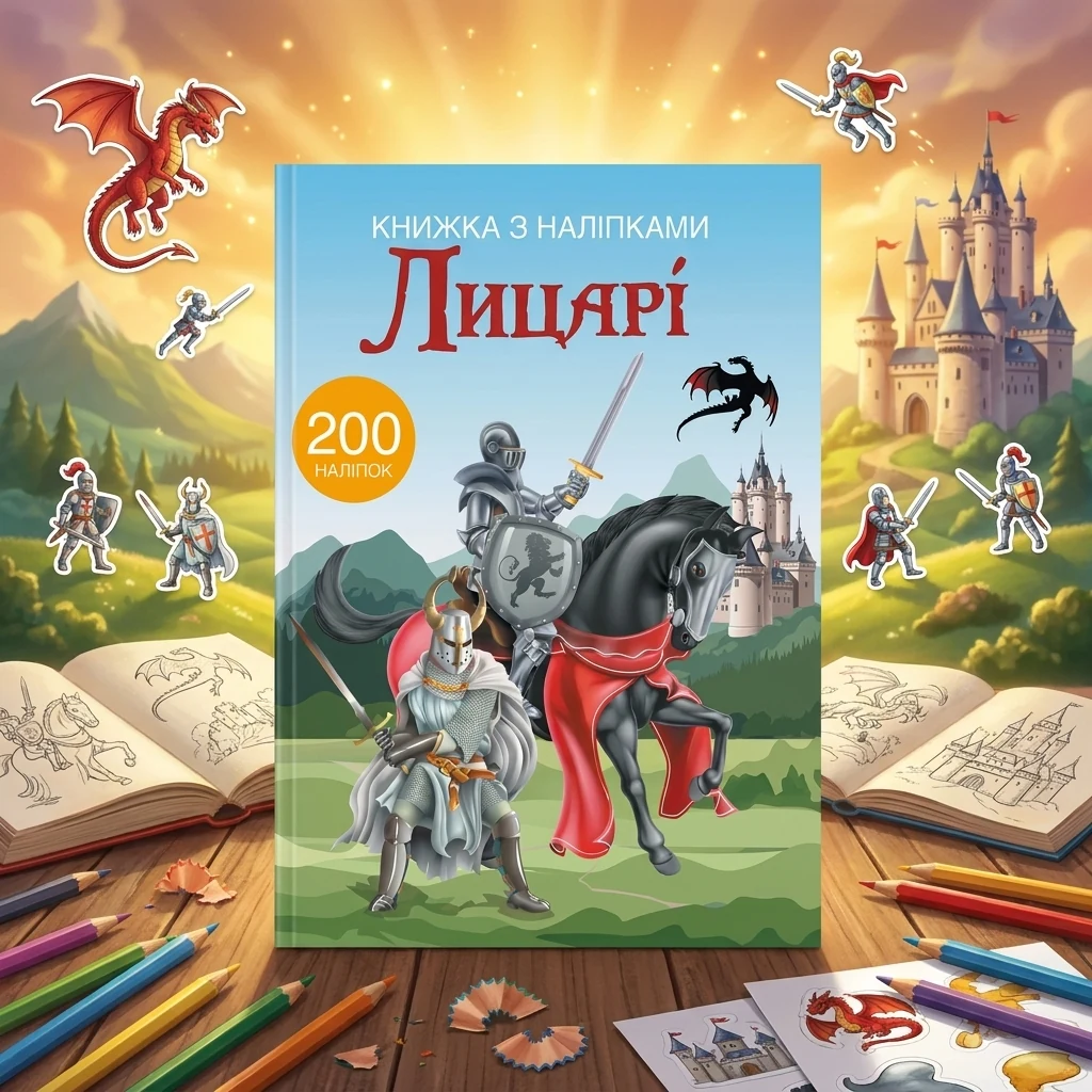 Книжка з наліпками. Лицарі