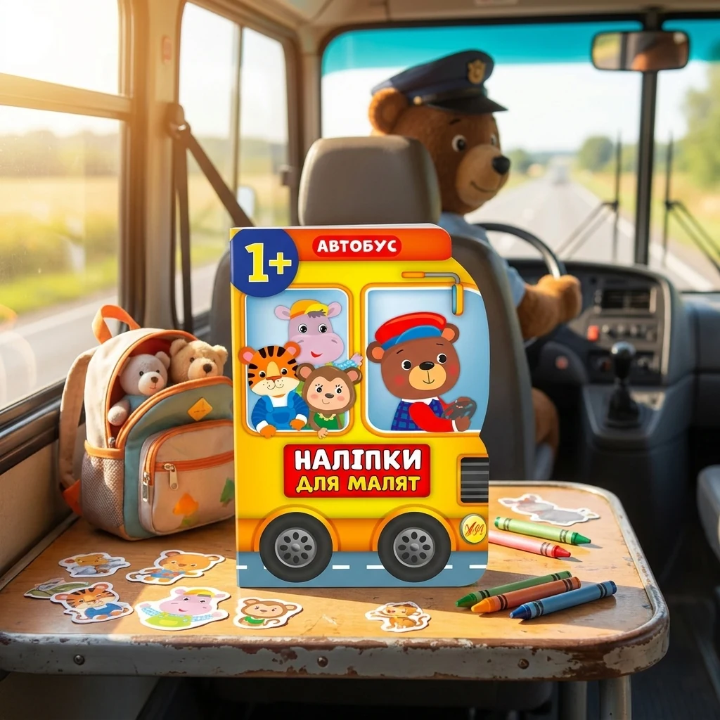 Книжка з наліпками Наліпки для малят.Автобус. 1+ Ула